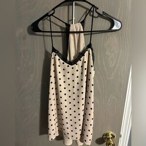 Beige with black polka dot tank from Express